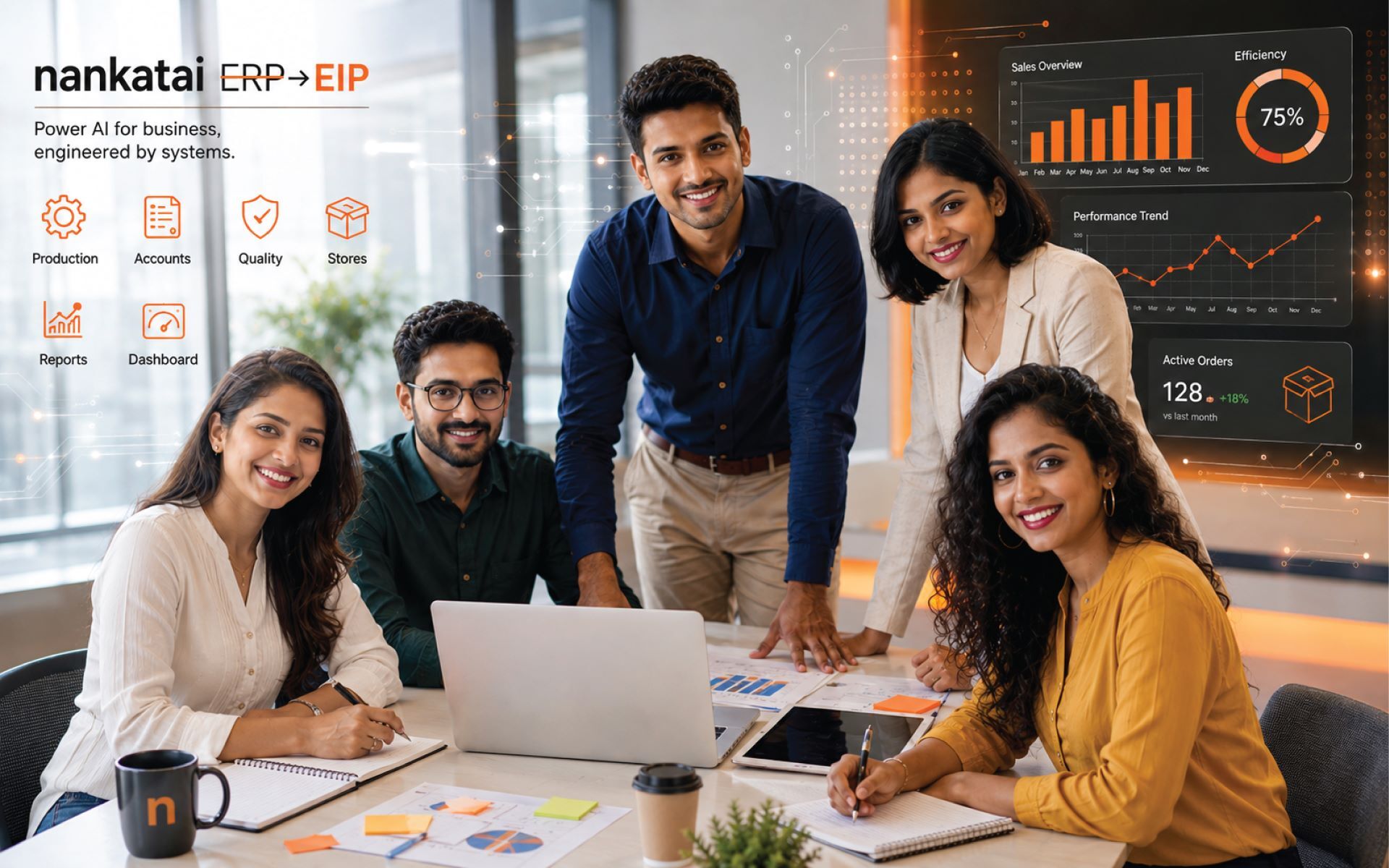 Nankatai ERP team collaborating on business operations